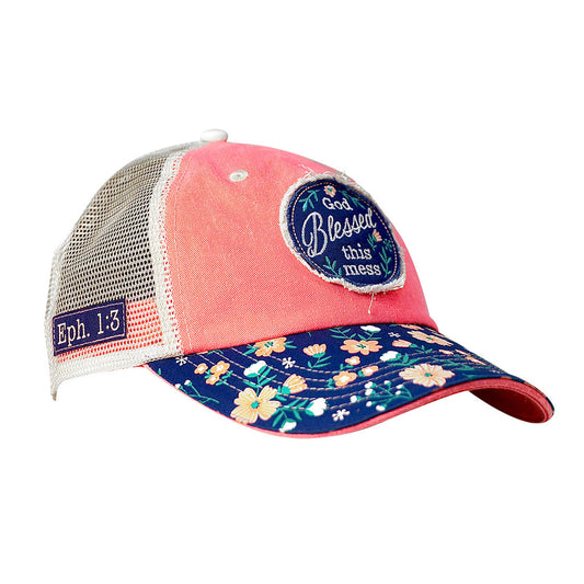Midnight Blue Cherished Girl Womens Cap God Blessed Floral