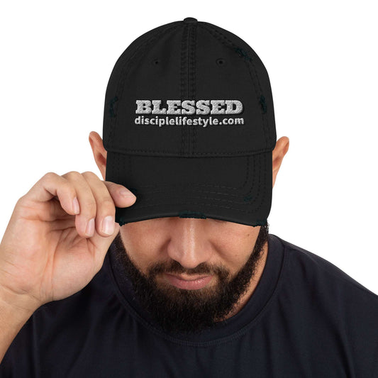 Rosy Brown Blessed Distressed Dad Hat